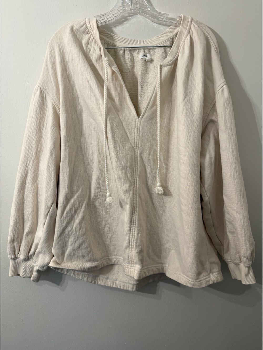 Aerie Cream Pullover Tassel Sweatshirt - M